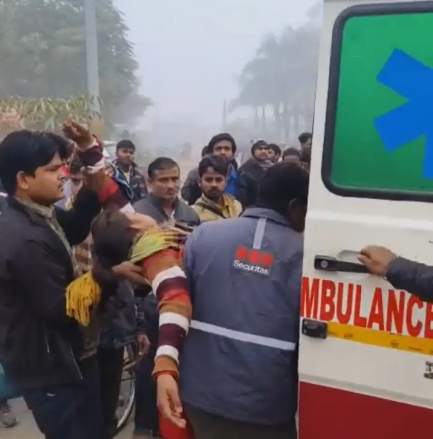 Noida News : महिला की मौत, मुआवजे के लिए श्रमिकों ने किया हंगामा, तोड़फोड़ का आरोप