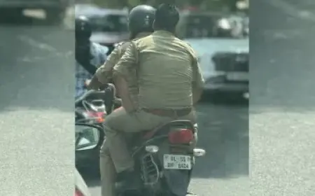 Noida News : पुलिसकर्मी ने नहीं पहनी हेलमेट, कटा 18 हजार रुपए का चालान