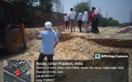 Noida News : नोएडा के नगली वाजिदपुर में 3.96 करोड़ की भूमि पर बना अवैध निर्माण ध्वस्त