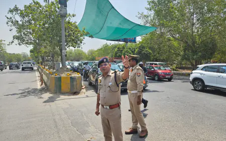 Noida News : नोएडा में यातायात पुलिस की अच्छी पहल, एनएसईजेड चौराहे पर लगाया ग्रीन नेट