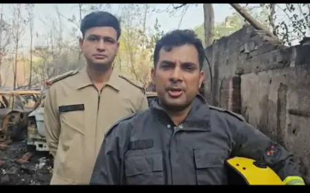 Noida News : आग की चपेट मे आकर स्कोडा की 35 कारें जली