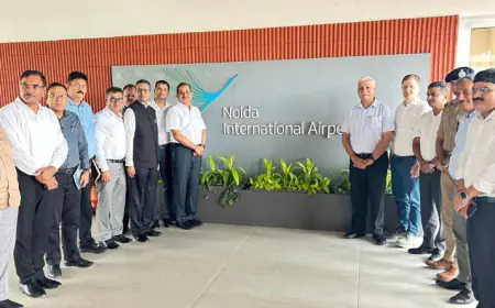 Greater Noida News : उत्तर प्रदेश के मुख्य सचिव ने नोएडा एयरपोर्ट प्रोजेक्ट का किया निरीक्षण, अधिकारियों को दिए निर्देश