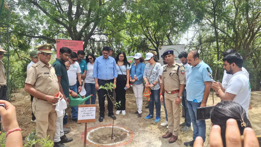 Noida News : ओखला पक्षी विहार में पीपल का पौधा रोपकर मनाया विश्व पर्यावरण दिवस