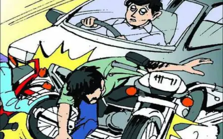 Noida News ; कैब चालक ने बाइक में मारी टक्कर, युवक  की हालत गंभीर