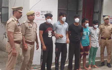 Noida News : एनसीआर के 5 शातिर बदमाश गिरफ्तार, 31 मोबाइल फोन व असलहा बरामद