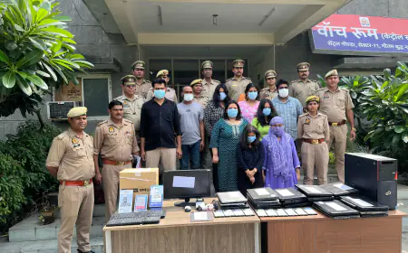 Noida News: विदेश में नौकरी लगवाने के नाम पर ठगी करने वाले कॉल सेंटर का पर्दाफाश, 6 महिलाएं समेत 9 गिरफ्तार