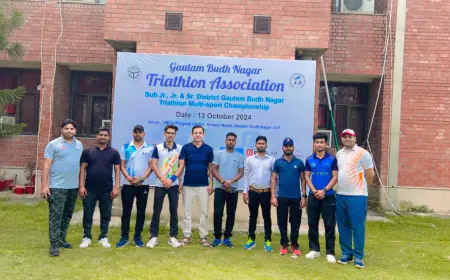 Noida News : गौतमबुद्ध नगर ट्रायथलॉन एसोसिएशन  ने मल्टी स्पोर्ट्स चैंपियनशिप का किया आयोजन