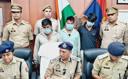 Noida News : अन्तर्राज्यीय वाहन चोर गिरोह के 3 शातिर बदमाश गिरफ्तार, चोरी की 13 बाइक बरामद