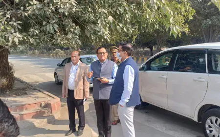 Noida News : नोएडा सीईओ ने जन स्वास्थ्य व उद्यान विभाग के कार्यों का किया निरीक्षण, सड़क किनारे निकली टाइल्स पर जताई नाराजगी