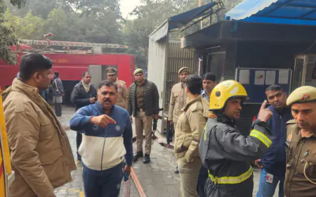 Noida News : सौ दमकल कर्मी व 17 गाड़ियों ने 5 घंटे की मशक्कत के बाद आग पर पाया काबू