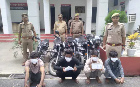 Greater Noida News : चार शातिर वाहन चोर गिरफ्तार