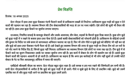 Greater Noida News : गंदगी फैलाने वालों पर ग्रेटर नोएडा प्राधिकरण कसेगा लगाम, तैयारी शुरू