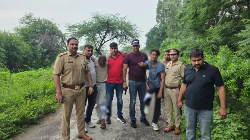 Noida News : पुलिस मुठभेड़ में दो शातिर लुटेरे गिरफ्तार, पैर में लगी गोली