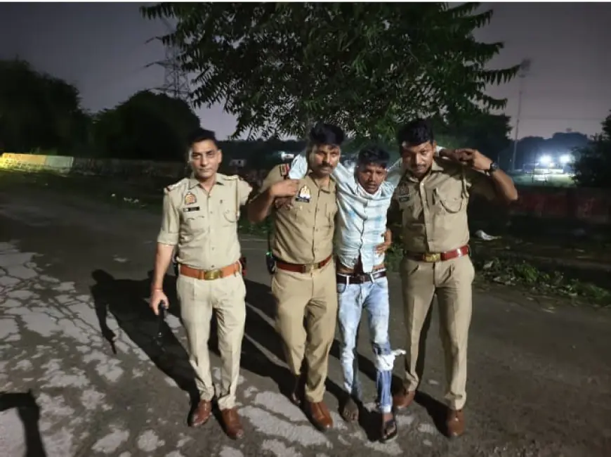 Noida News : पुलिस मुठभेड़ में शातिर लुटेरा घायल