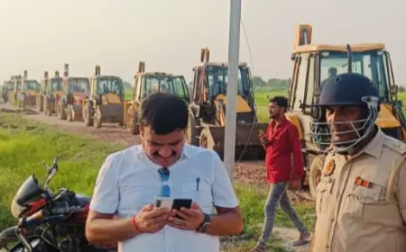 Greater Noida News : यमुना विकास प्राधिकरण के अधिसूचित क्षेत्र में अवैध निर्माण पर चला बुलडोजर, करोड़ो की जमीन मुक्त