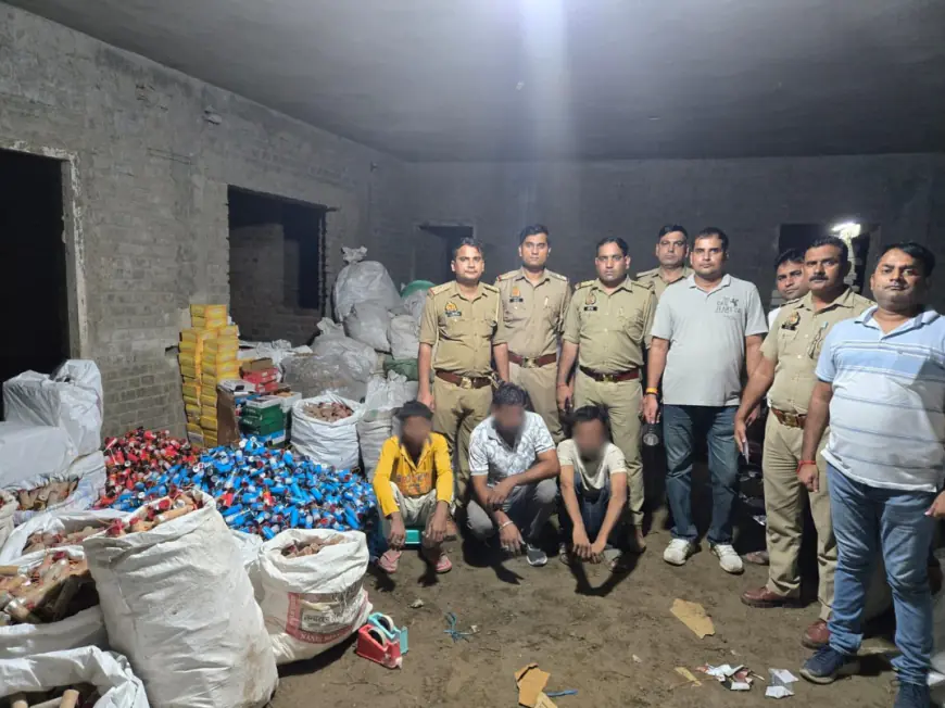 Dadri News : पटाखे बनाने वाली अवैध फैक्ट्री का पर्दाफाश, तीन गिरफ्तार
