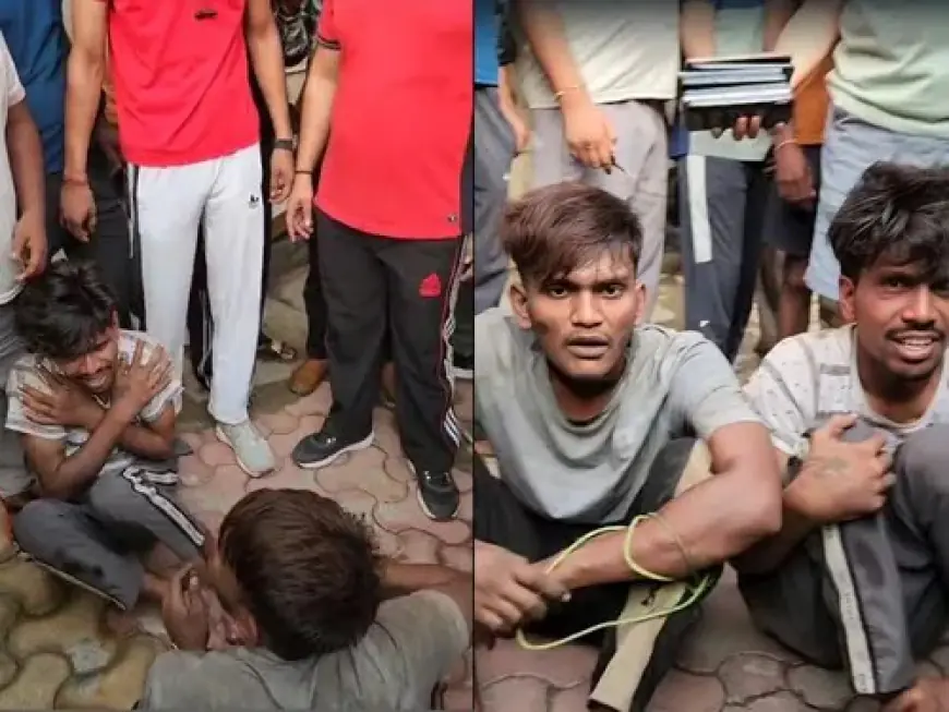 Noida News :  बच्चों को स्कूल छोड़ने गई महिला के साथ लूटपाट का प्रयास, दो बदमाशों को पकड़कर लोगो ने पीटा