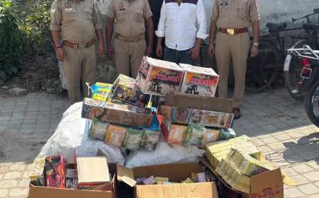 Noida News : अवैध रूप से पटाखा बेच रहे विभिन्न जगहों से पांच गिरफ्तार