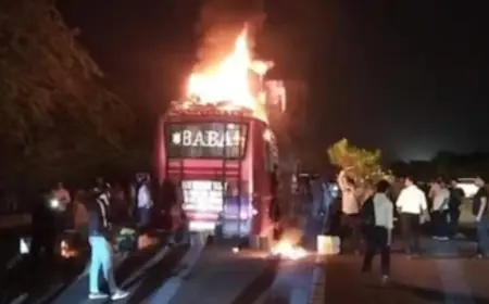 Greater Noida News : लुधियाना से आगरा जा रही वोल्वो बस की छत पर लगी आग, बाल बाल बच्चे 50 यात्री