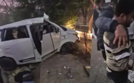 Noida News : वैगनआर कार अनियंत्रित होकर पलटी, पांच घायल