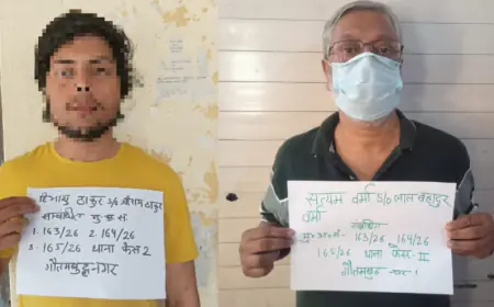 Noida News : नोएडा श्रमिक हिंसा के मामले में दो आरोपी गिरफ्तार