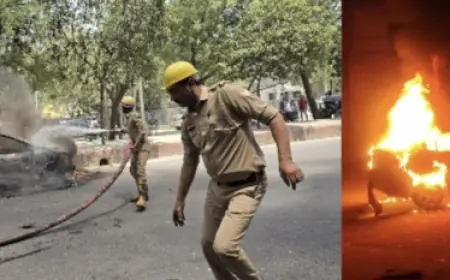 Noida News : नोएडा के विभिन्न जगहों पर दो कारों में लगी आग, जनहानि नहीं