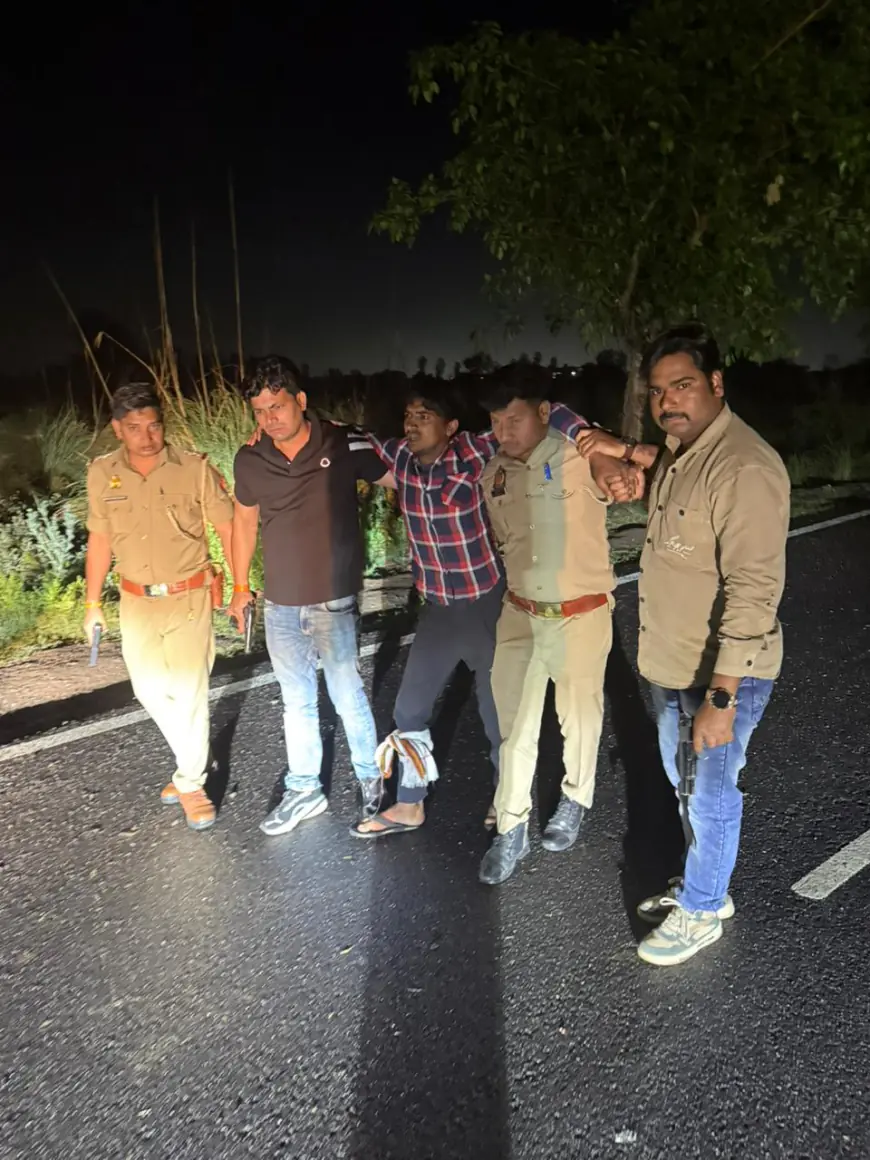Greater Noida News : पुलिस मुठभेड़ के दौरान 25 हजार रुपए का इनामी गौ तस्कर गिरफ्तार, पैर मे लगी गोली