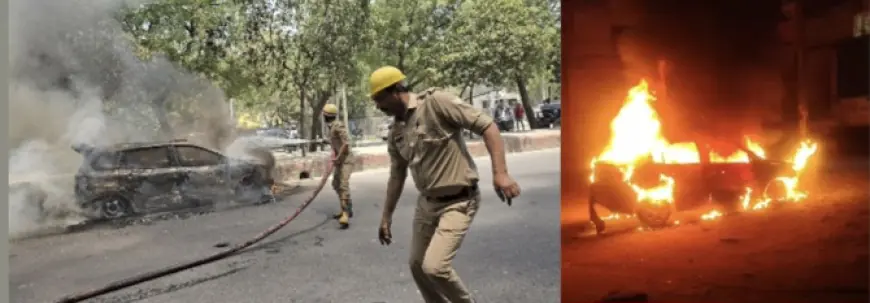 Noida News : नोएडा के विभिन्न जगहों पर दो कारों में लगी आग, जनहानि नहीं