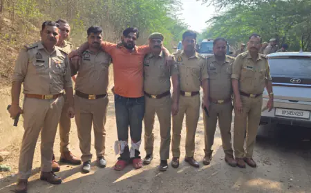 Greater Noida News : पड़ोसी की गोली मारकर हत्या करने वाला बदमाश मुठभेड़ के दौरान गिरफ्तार, दोनों पैर में लगी गोली