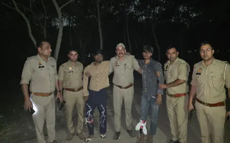 Noida News : युवक की हत्या के आरोपी चार बदमाश पुलिस मुठभेड़ में गिरफ्तार, 2 के पैर में लगी गोली