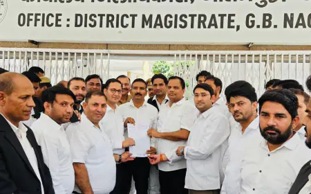 Noida News : हाईकोर्ट बेंच स्थापना की मांग, बार एसोसिएशन ने मुख्यमंत्री को भेजा ज्ञापन, अधिवक्ताओं पर लाठीचार्ज की निंदा