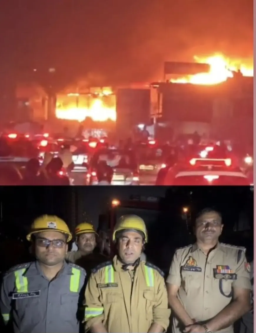 Greater Noida News : फर्नीचर मार्केट में लगी भयंकर आग, आठ दुकानें जलकर खाक