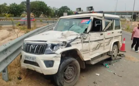 Jewar News : मथुरा के विधायक के एस्कॉर्ट में चल रही बोलेरो में ट्रक चालक ने मारी टक्कर, दरोगा की मौत