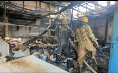 Noida News : लेबर कैंप मे लगी भयंकर आग