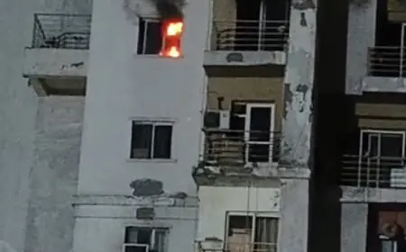 Noida News : एयर कंडीशनर में शॉर्ट सर्किट के चलते फ्लैट में लगी आग