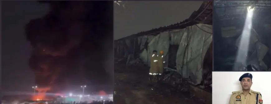Greater Noida News : लेबर कैंप मे लगी भयंकर आग