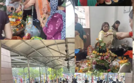 Noida News : सावन के पहले सोमवार पर शिवालयों में उमड़ी भक्तों की अपार भीड़, हर- हर महादेव के जयकारे से शहर हुआ गुंजायमान