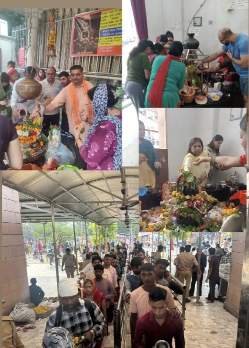 Noida News : सावन के पहले सोमवार पर शिवालयों में उमड़ी भक्तों की अपार भीड़, हर- हर महादेव के जयकारे से शहर हुआ गुंजायमान