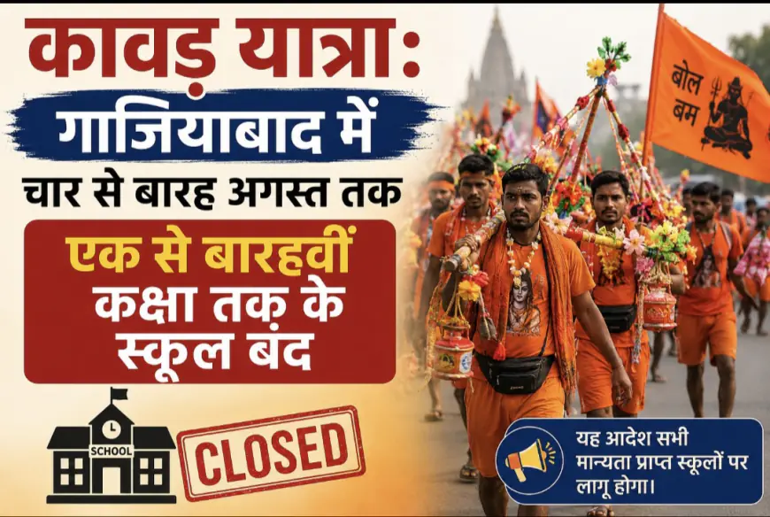Ghaziabad News : कावड़ यात्रा: गाजियाबाद में चार से बारह अगस्त तक एक से बारहवीं  कक्षा तक के स्कूल बंद