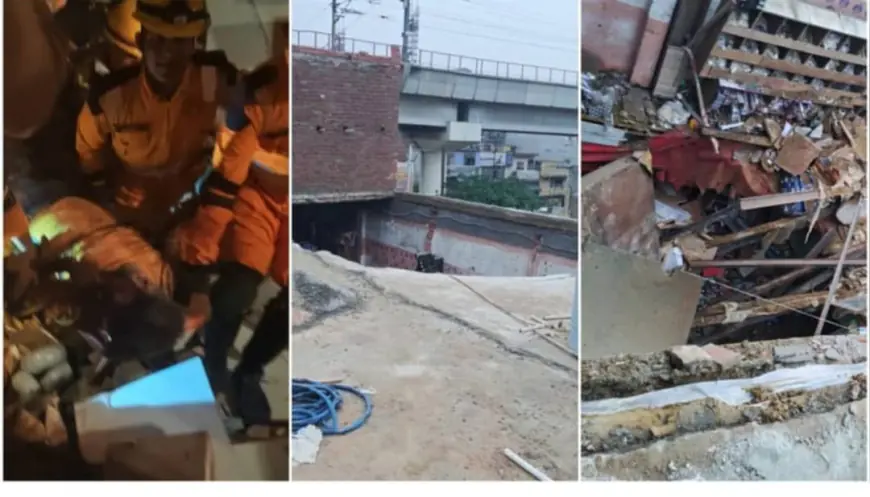 Ghaziabad News : हार्डवेयर की दुकान की छत गिरी ,एक की मौत, दो घायल