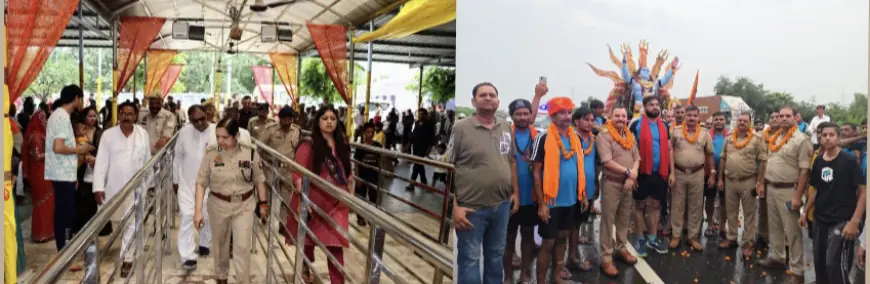 Noida News : हर हर महादेव के नारों से गूंजाय मान हुआ नोएडा, ढाई हजार पुलिसकर्मी सुरक्षा व्यवस्था में तैनात, ड्रोन से रखी जा रही है नजर