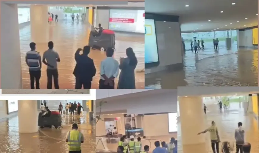 Noida News : नोएडा इंटरनेशनल एयरपोर्ट पर भरा पानी, सोशल मीडिया पर लोगों ने उठाए सवाल, 30 मिनट में साफ करने का दावा