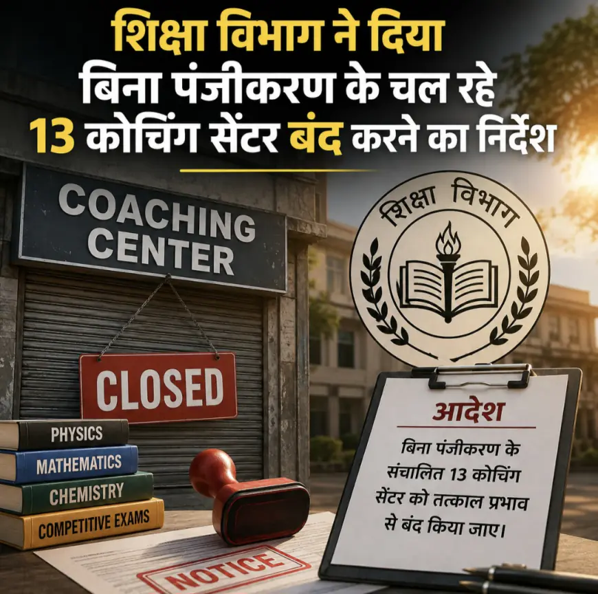 Noida News : शिक्षा विभाग ने दिया बिना पंजीकरण के चल रहे 13 कोचिंग सेंटर बंद करने का निर्देश